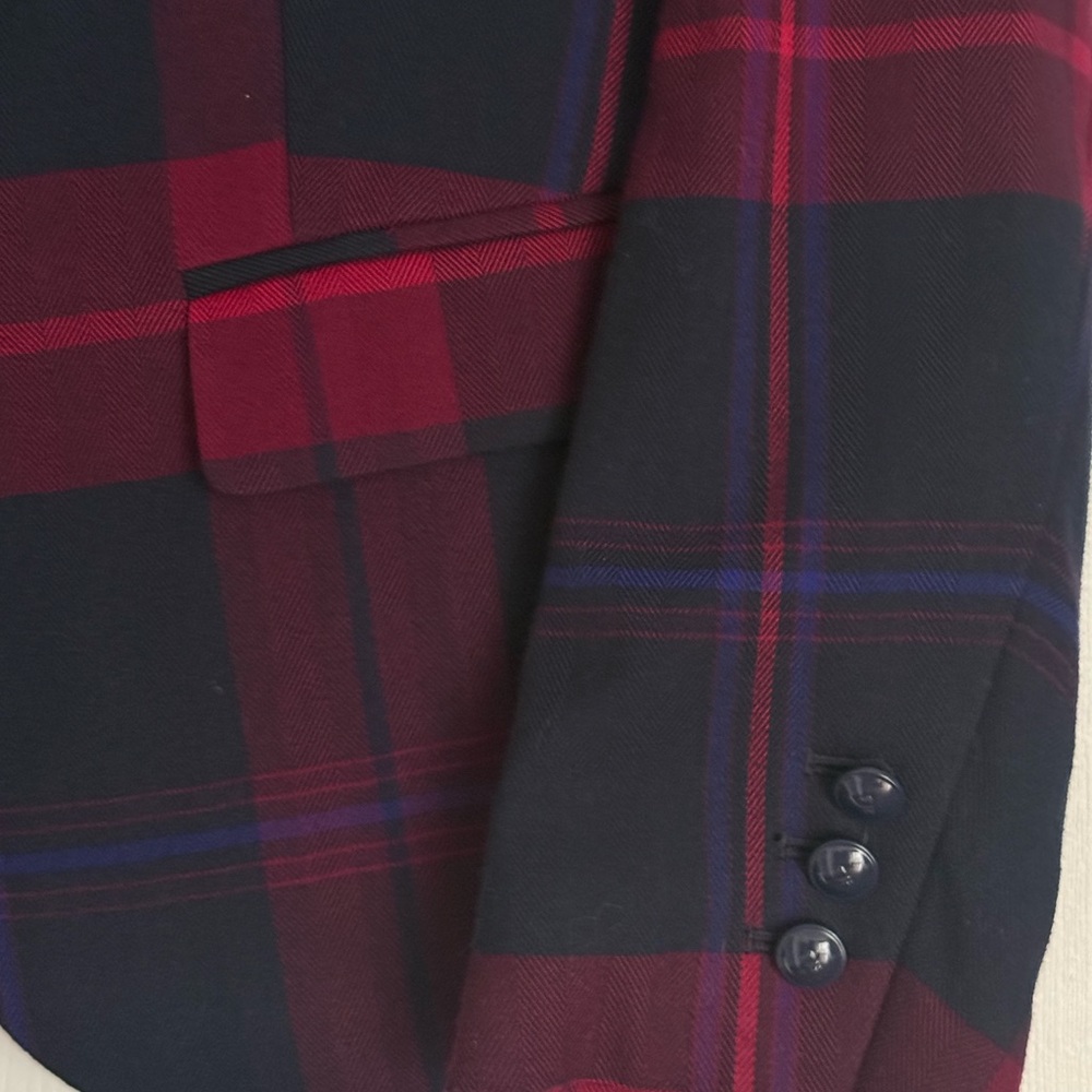 Tommy Hilfiger Red and Black Plaid Blazer - Picture 3 of 6